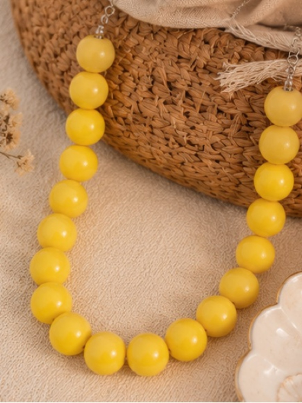 💛 Sunshine Pop Chunky Bead Statement Necklace